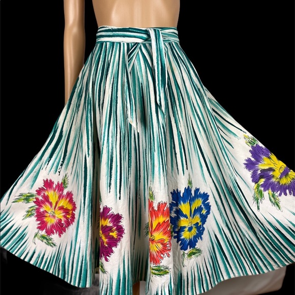 Vintage Maya  Handpainted  circle skirt sz 16 - Picture 11 of 11